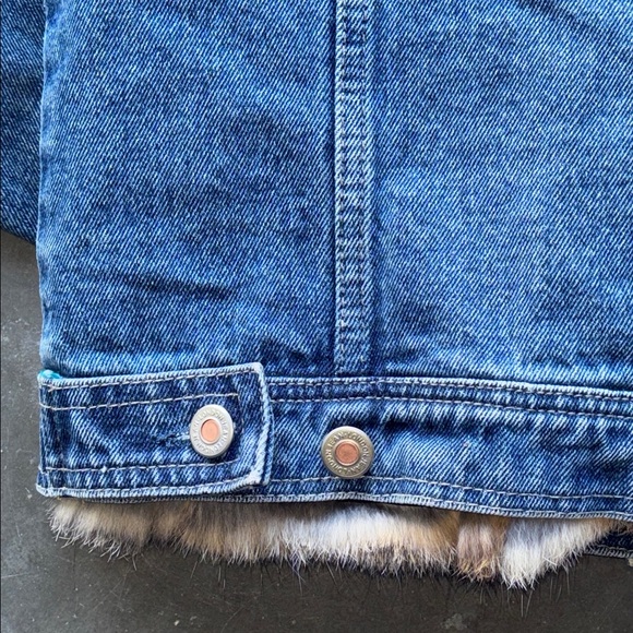 Vintage LondonJean Women’s Size S Denim Jean Jacket Real Fur Removable Lining - Picture 8 of 14